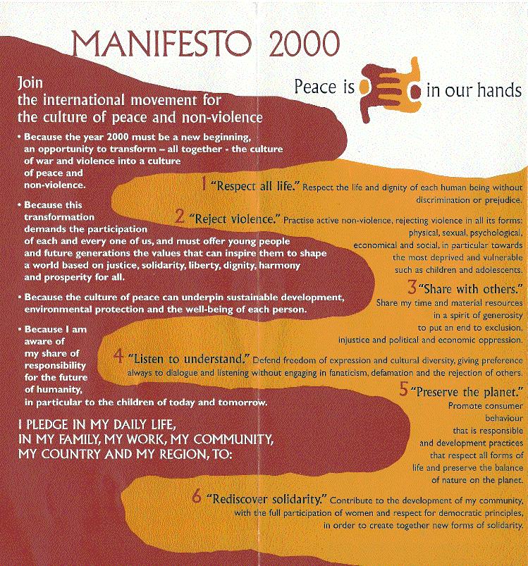 Leaflet for Manifesto 2000