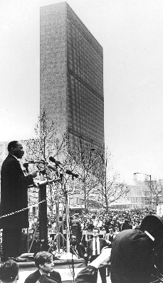 Martin Luther King speaking at the United Nations